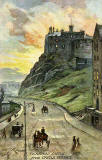 Raphael Tuck "Oilette" postcard  -  Edinburgh Castle from Johnstone Terrace