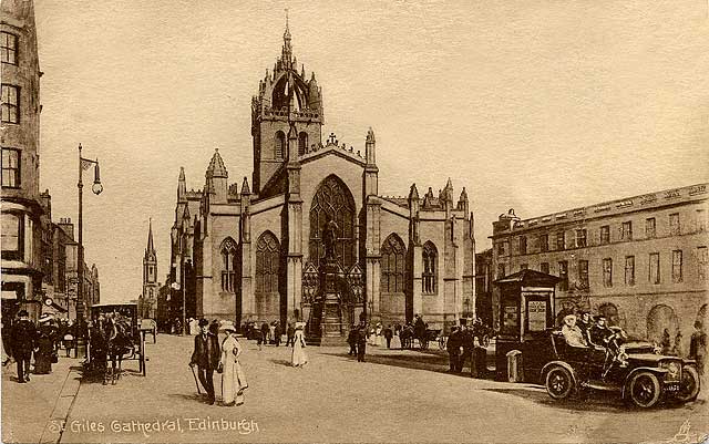 Raphael Tuck "Sepia" postcard - St Giles Church
