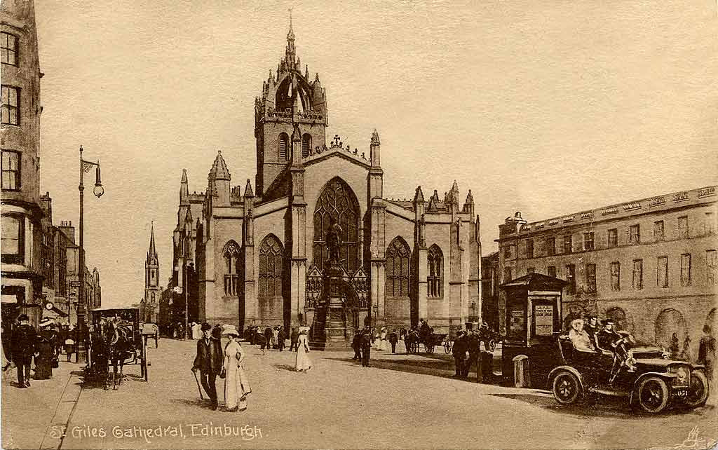 Raphael Tuck "Sepia" postcard  - St Giles Church