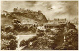 Valentine Postcard  -  Edinburgh Castle and the National Galleries  -  1923  -  Photogravure