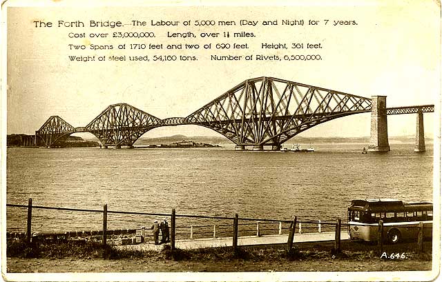 Postcard by Valentine  -   The Forth Bridge  -  1890