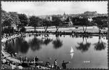 Valentine Postcard  -  Sailing model yachts on Inverleith Pond in Inverleith Park.