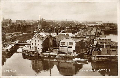 Valentine Postcard - Leith Docks: 1933
