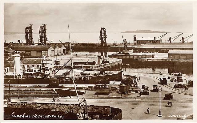 Valentine Postcard  - Imperial Docks, Leith: 1933