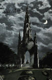 Valentine Moonlight Series  -  The Scott Monument - Crescent Moon