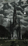 Valentine Moonlight Series  -  The Scott Monument - Full Moon  -  Posted 1904