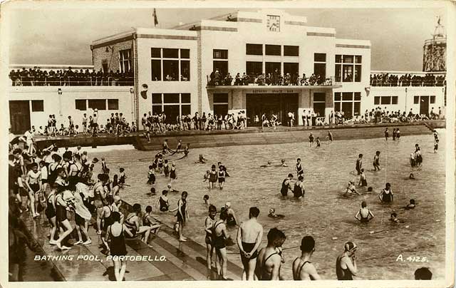 Portobello Bathing Pool  -  Valentine Postcard