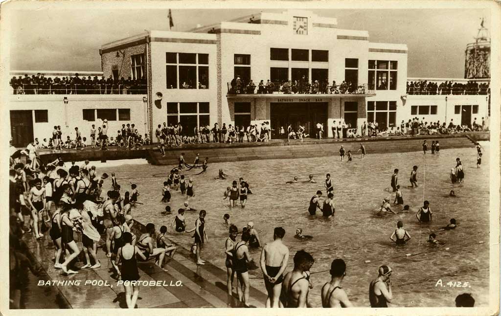 Portobello Bathing Pool  -  Valentine Postcard