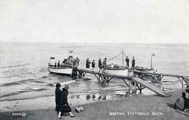 Valentine Postcard  -  Boating at Portobello Beach