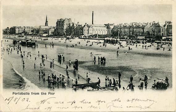 Portobello Portobello from the Pier  -  A Valentine Postcard, posted 1902