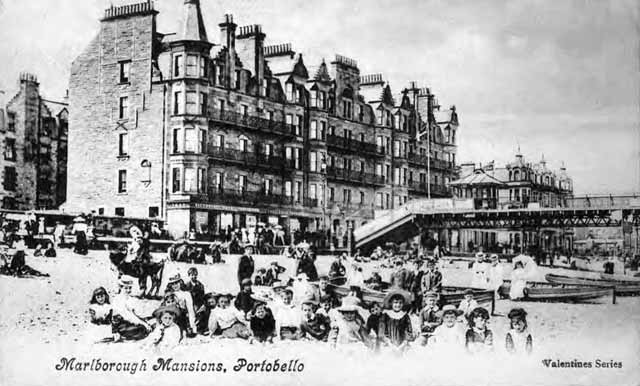 Valentine Postcard  -  Marlborough Mansions, and Portobello Beach and Pier