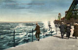 Postcard view by Valentine  -  A Rough Sea, Portobello Promenade  -  84394