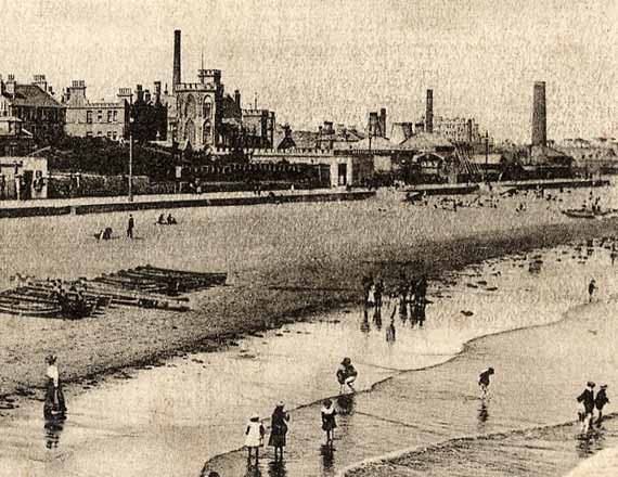 Portobello Portobello from the Pier  -  Zoom-in to detail on a Valentine Postcard, posted 1904