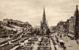 Valentine Postcard  -  View to the east along Princes Street, from Frederick Street  -  black &  white