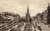 Valentine Postcard  -  View to the west along Princes Street from the North British Hotel towards the Scott Monument