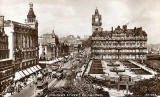 Valentine postcard    Looking to the east along Princes Street from the Scott Monument  -  1936