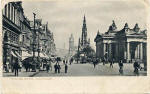 Postcard by Valentine  -  Princes Street, looking east  -  Cable car, cycles and pedestrians in Princes Street