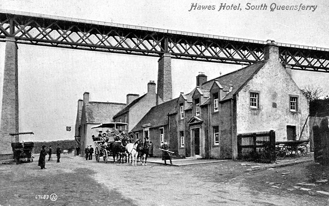 Valentine Postcard, featuring a photo of the Hawes Inn, Queeensferry  -  photo  taken in 1905