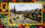 Valentine Postcard  -  Tartan Border  -  Buchanan  -  Princes Street Looking East