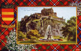 Valentine Postcard  -  Tartan Border  - Cameron  -  Edinburgh Castle and Ross Fountain