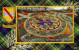 Valentine Postcard  -  Tartan Border  -  Hunting Stewart  -  Floral Clock, West Princes Street Gardens