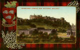 Valentine Postcard  -  Tartan Border  -  Robertson  -  Edinburgh Castle and National Gallery