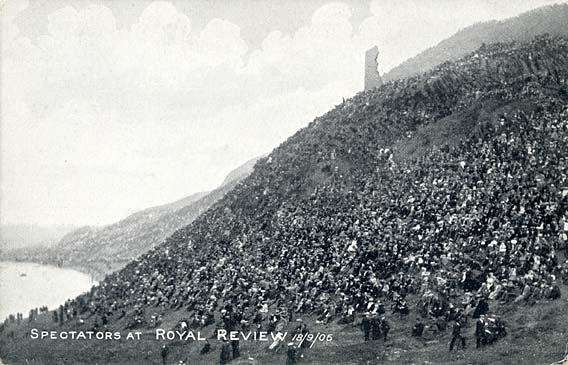 Postcard  -  M Wane & Co  - Spectators at the Royla Review in Holyrood Park  -  18 September 1905