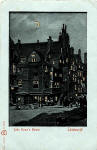 Postcard published by WH Berlin, with many small cut-out windows and moon,showing the effect when held up to the light   -  John Knox House