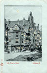 Postcard published by WH Berlin, with many small cut-out windows and moon, to be held up to the light   -  John Knox House