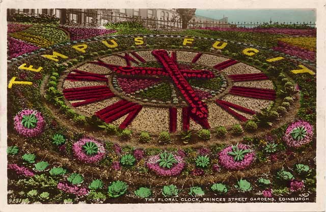 JB White postcard of the Scott Monument, Princes Street - hand-coloured