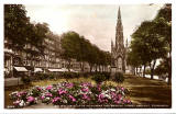 JB White postcard of the Scott Monument, Princes Street - sepia