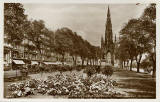 JB White postcard of the Scott Monument, Princes Street - sepia