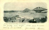 A postcard by George Washington Wilson  -  The Forth Rail Bridge and Warships