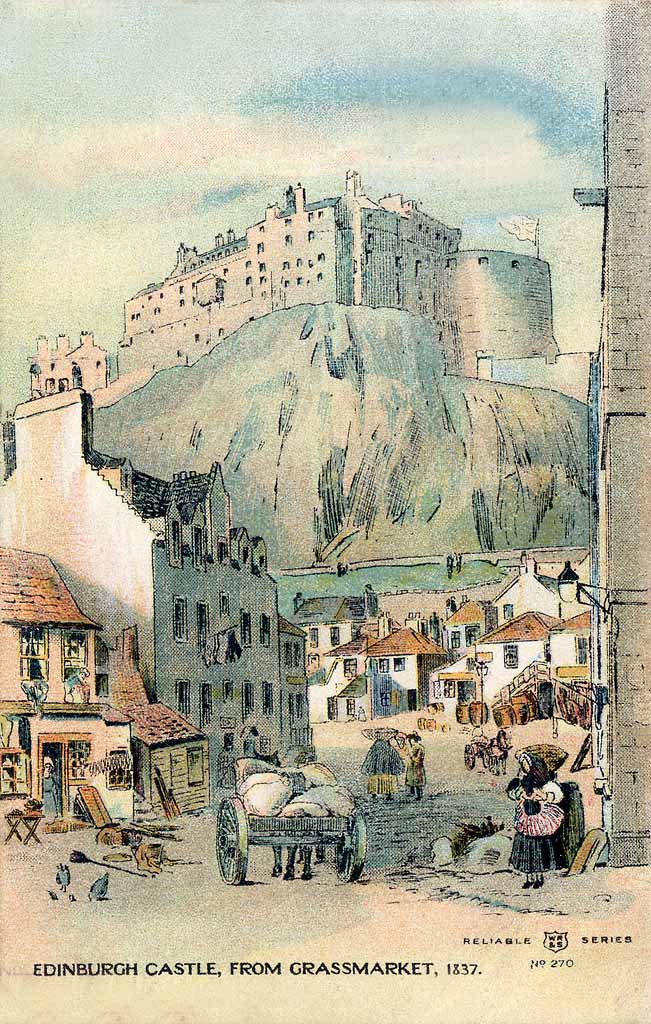 Postcard by W R & S  - Old Edinburgh  -  High School Wynd  -  1837