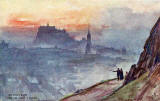 Postcard by W R & S  - Edinburgh from the Crags  -  Watercolour by James Douglas