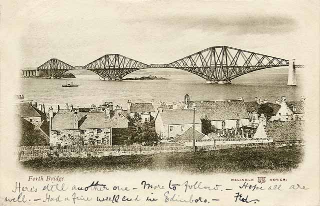 Postcard published by W R & S  -  The Forth Rail Bridge  -  View from Queensferry