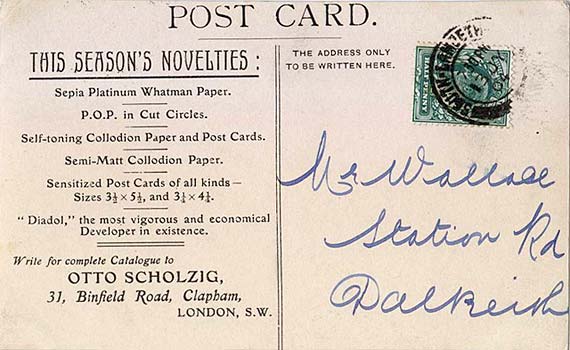 Postcard advertising photographic material