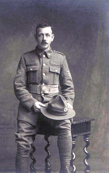 Postcard portrait of a Soldier  -  from the Campbell Harper studio