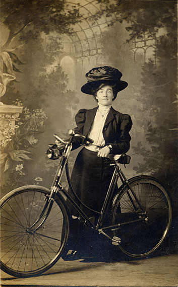 GR Mackay  -  Postcard Portrait  -  Lady with Cycle