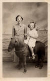 Photo taken in Robert McLellan's studio  -  Mother and Daughter and Stuffed Donkey