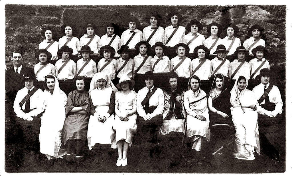 Postcard Portrait from Morrison's Studio  -  A group of girls.  Who are they?