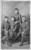 Postcard Portrait from Morrison's Studio, Portobello  -  Mascot and 3 Soldiers  -  which regiment?