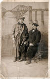 Studio Portrait of two men with a backdrop of the Forth Bridge