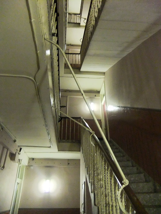 Attachments on the bannisters at a tenement building in Balcarres Street, Morningside, Edinburgh