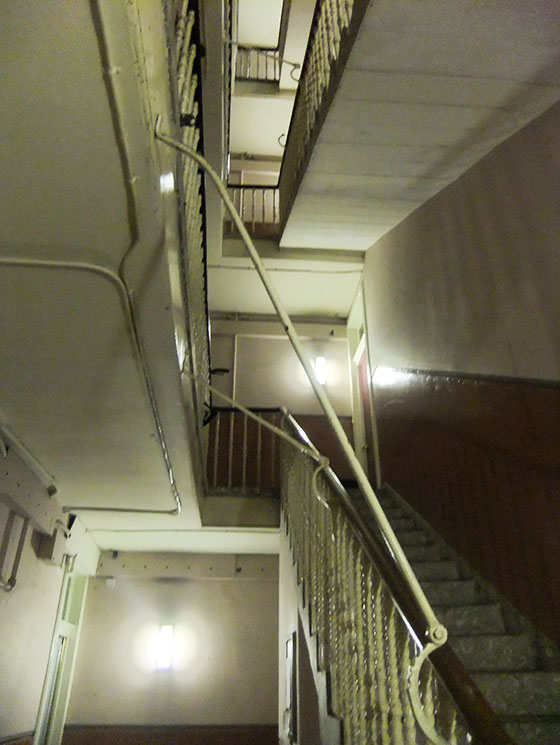 Attachments on the bannisters at a tenement building in Balcarres Street, Morningside, Edinburgh