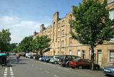 Looking to the NW down Balfour Street, towards Pilrig Park and Pilrig House