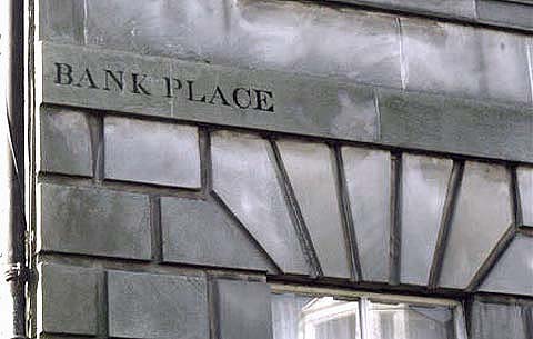 Old street names on buildings in Leith  -  Bank Place
