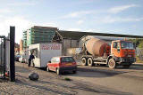 A snack bar in Bath Road close to the entrance to Leith Docks.  This view looks towards Salamander Street  -  31 October 2005