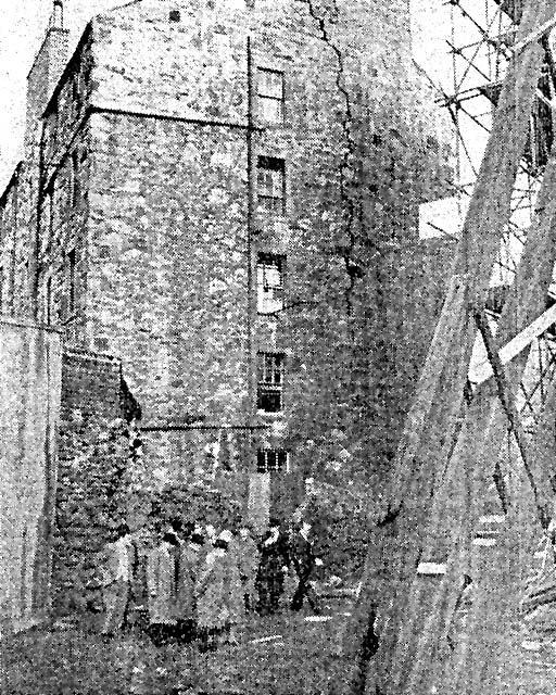 Inspecting the damage at Beaumont Place and Dalrymple Place  -  November 1959