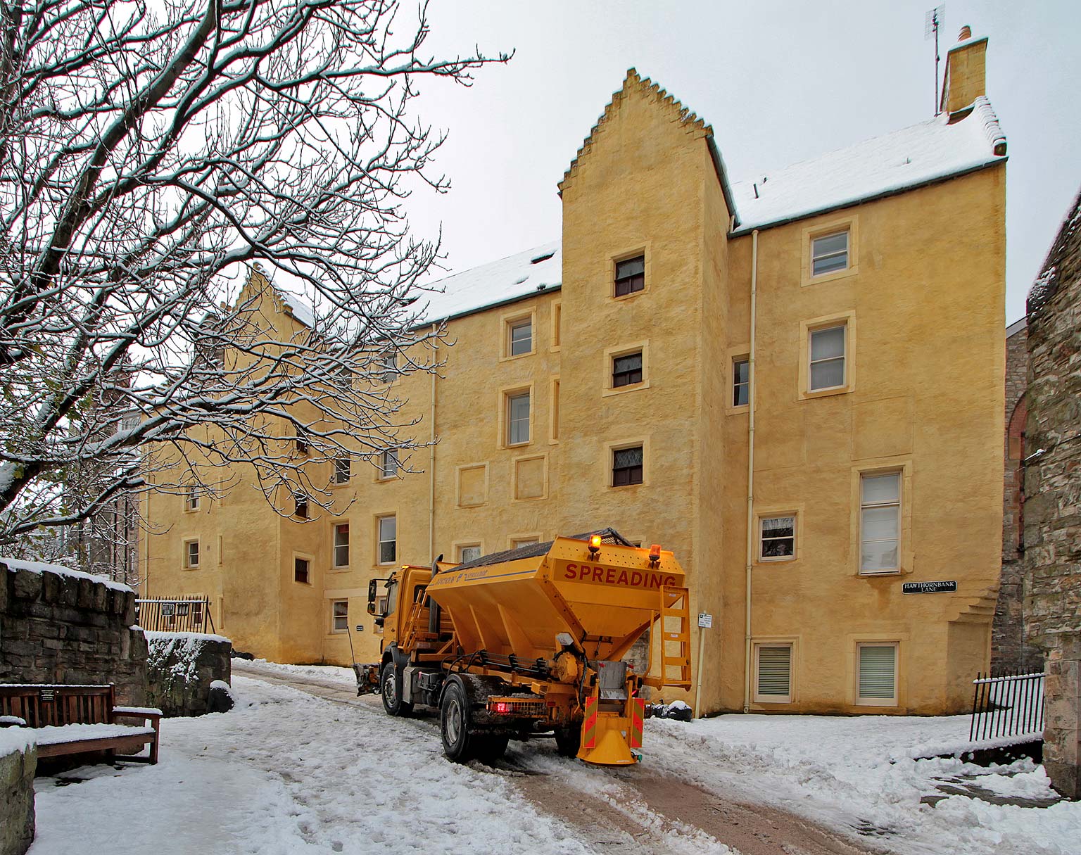 Snow Plough at Dean Village  -  November 29, 2010